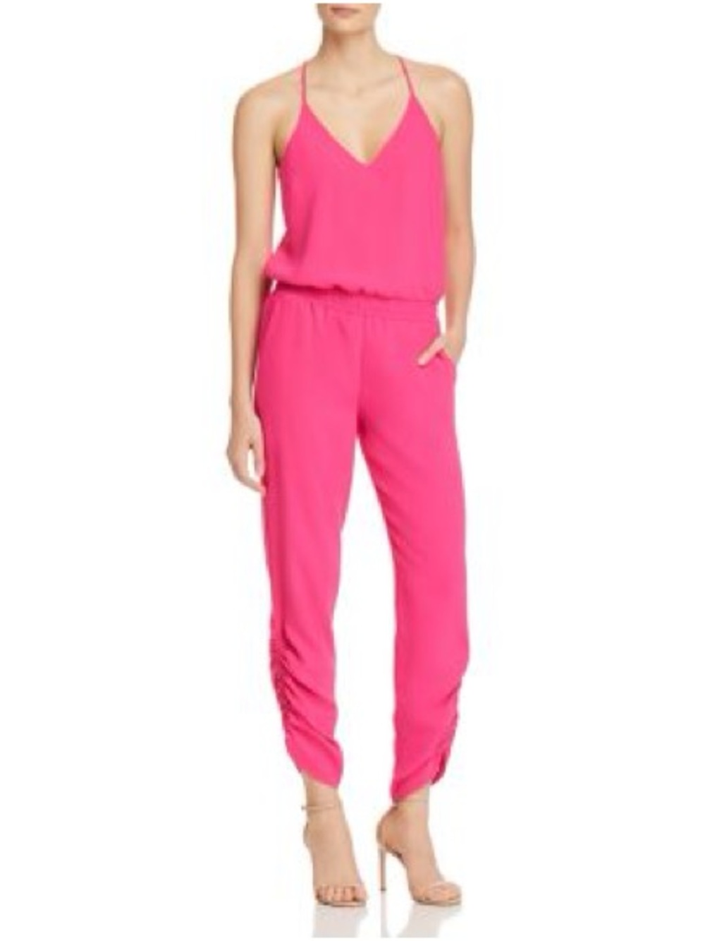 Amanda Uprichard Hot Pink Sleeveless Jumpsuit